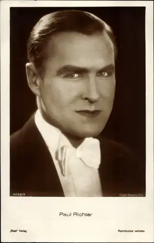 Ak Schauspieler Paul Richter, Portrait, Fliege