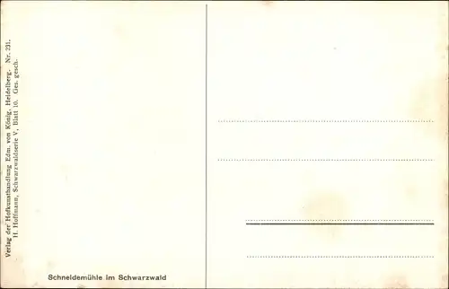 Künstler Ak Hoffmann, H., Schneidemühle im Schwarzwald, Wassermühle