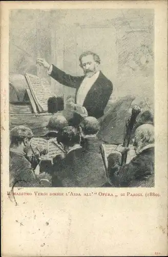 Ak Giuseppe Verdi, Komponist, Dirigent, Orchester