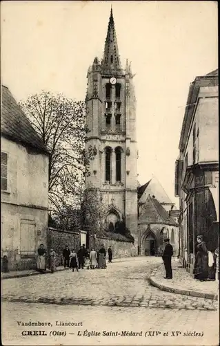 Ak Creil Oise, Kirche Saint Medard