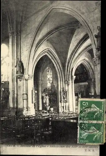 Ak Creil-Oise, Innenraum der Kirche
