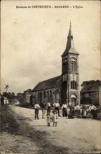 Ak Maulers Crevecoeur Oise, Die Kirche