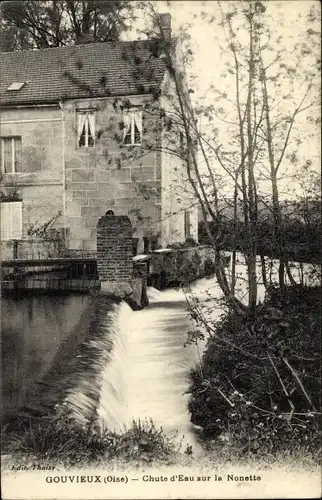 Ak Gouvieux-Oise, Wasserfall auf der Nonette