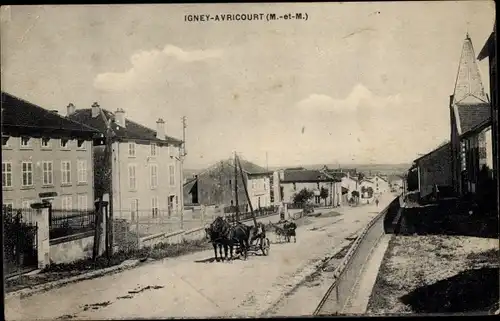 Ak Igney Avricourt Meurthe et Moselle, Rue