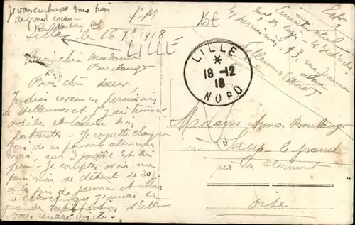 Ak Lille Nord, Kriegszerstörung 1. WK