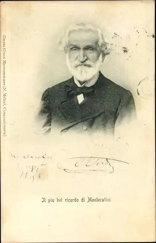 Ak Komponist Giuseppe Verdi, Portrait, Fliege