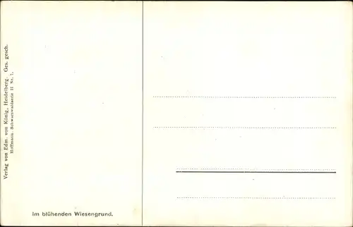 Künstler Ak Hoffmann, H., Im blühenden Wiesengrund, Schwarzwaldserie, Ziegen, Bauernhaus