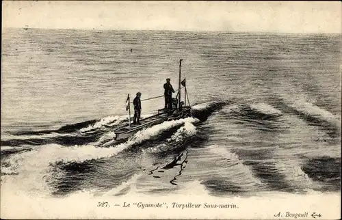 Ak Französisches Kriegsschiff, U-Boot Gymnote, Französische Marine