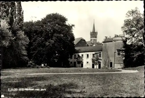 Ak Elsloo Limburg Niederlande, Schloss mit Park