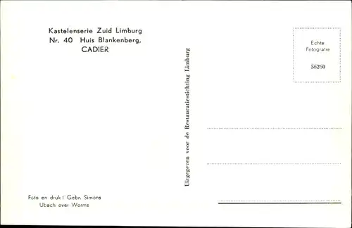 Ak Cadier und Keer Limburg Niederlande, Huis Blankenberg