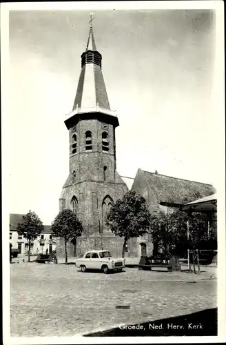 Ak Groede Zeeland, Niederlande. Rev. Kirche