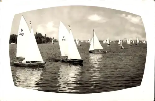 Ak Rotterdam Südholland Niederlande, Bergse Plassen, ein Paradies zum Segeln