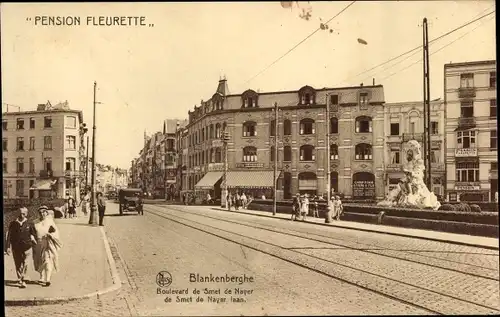 Ak Blankenberghe Blankenberge Westflandern, Pension Fleurette, Boulevard de Smet de Nayer