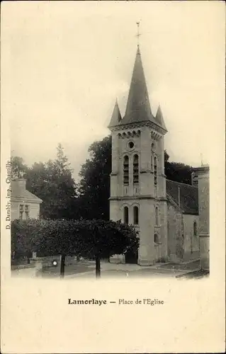Ak Lamorlaye Oise, Kirchplatz