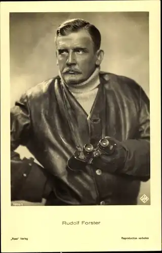 Ak Schauspieler Rudolf Forster, Portrait, Fernglas