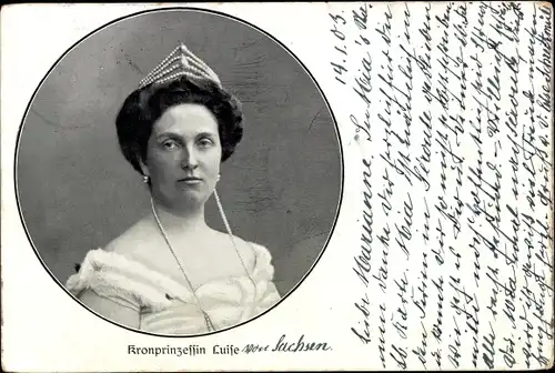 Ak Kronprinzessin Luise von Sachsen, Portrait
