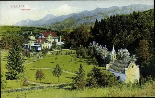 Ak Villach in Kärnten, Warmbad, Garten