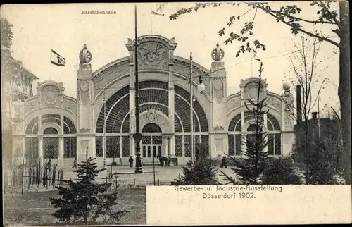 Ak Düsseldorf am Rhein, Gewerbe- und Industrieausstellung 1902, Maschinenhalle