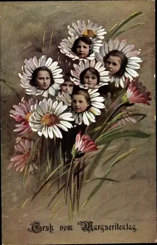 Ak Margeritentag, Blumentag, Kinderportraits