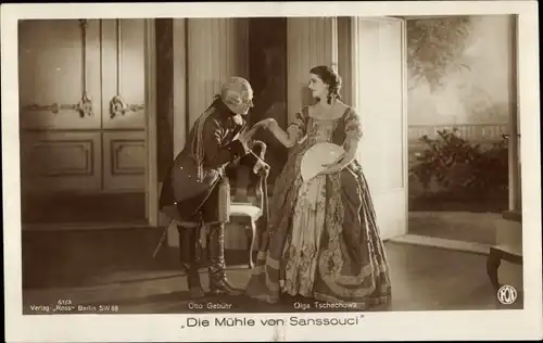 Ak Schauspieler Otto Gebühr, Schauspielerin Olga Tschechowa, Die Mühle von Sanssouci, Ross 51 3