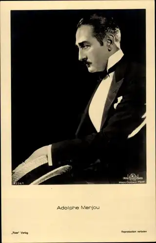 Ak Schauspieler Adolphe Menjou, Portrait, Ross Verlag 6226 1