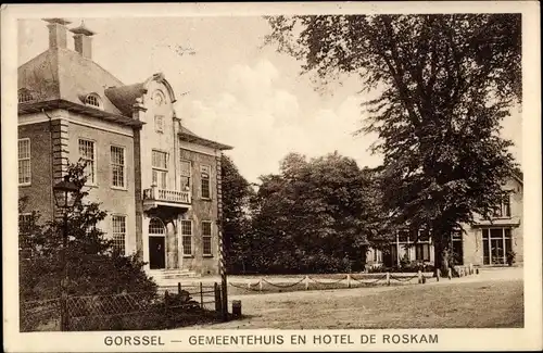 Ak Gorssel Gelderland, Gemeentehuis, Hotel De Roskam