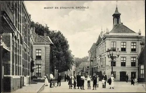 Ak Groenlo Oost Gelre Gelderland, Markt, Stadhuis