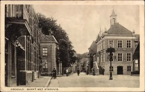 Ak Groenlo Oost Gelre Gelderland, Markt, Stadhuis