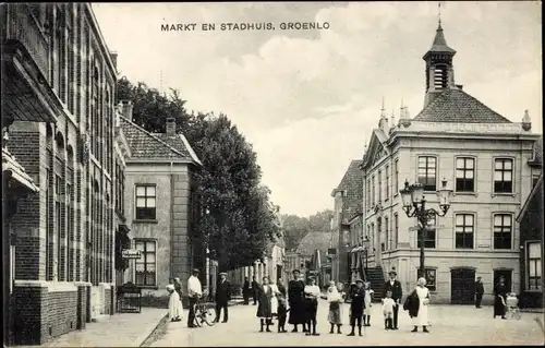 Ak Groenlo Oost Gelre Gelderland, Markt, Stadhuis