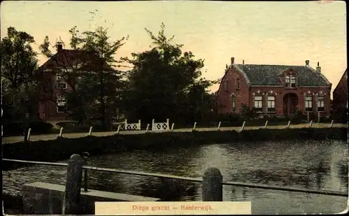 Ak Harderwijk Gelderland, Diepe gracht