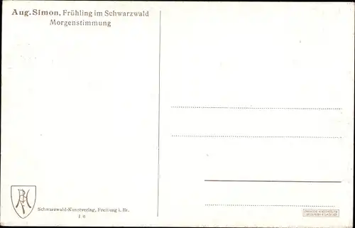 Künstler Ak Simon, A., Frühling im Schwarzwald, Morgenstimmung