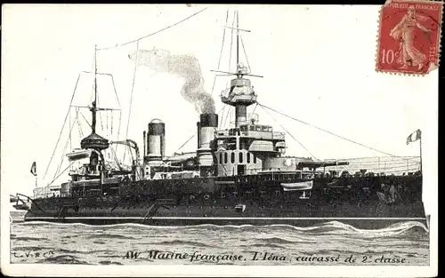Ak Französisches Kriegsschiff l'Iena, Französische Marine