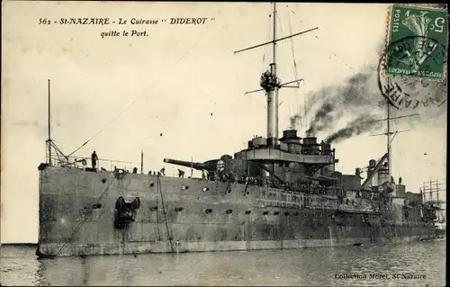 Ak Saint Nazaire, Französisches Kriegsschiff Diderot, Französische Marine