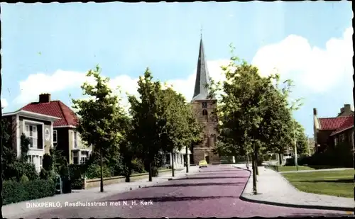 Ak Dinxperlo Gelderland, Raadhuisstraat met N. H. Kerk