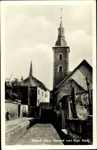 Ak Sittard Limburg Niederlande, Klein Venetje, Prot. Kirche