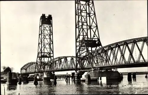 Ak Spijkenisse Südholland, Brücke über die Oude Maas