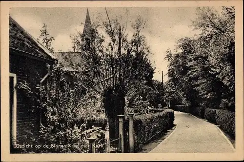 Ak Leiden Südholland Niederlande, Blick auf den Binnenkaag mit Kirche