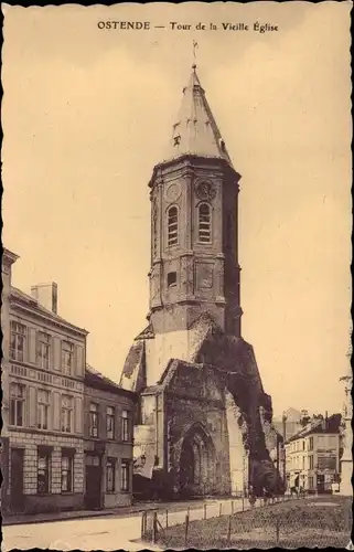 Ak Oostende Ostende Westflandern, Tour de la Vieille Eglise