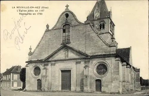 Ak La Neuville en Hez Oise, Kirche