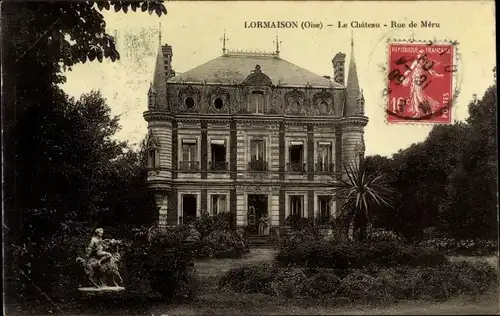 Ak Lormaison-Oise, Schloss, Rue de Meru