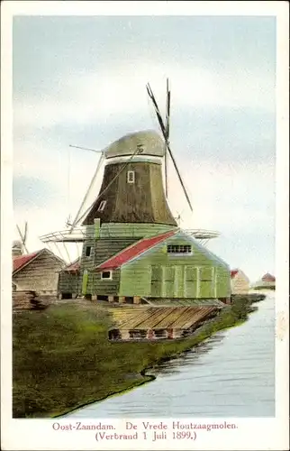 Ak Zaandam Zaanstad Nordholland, Holzsägewerk de Vrede