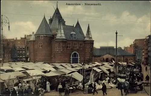 Ak Amsterdam Nordholland Niederlande, Nieuwmarkt