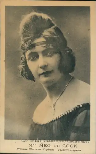 Ak Sängerin Meg de Cock, Portrait, Operette