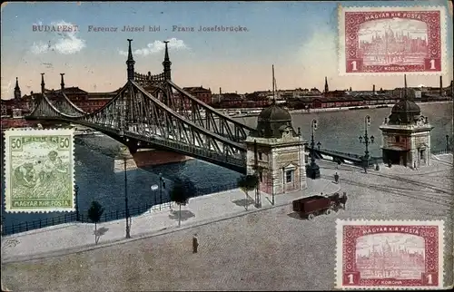 Ak Budapest Ungarn, Franz Josefsbrücke