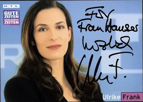 Ak Schauspielerin Ulrike Frank, Portrait, Autogramm