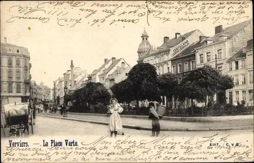 Ak Verviers Wallonie Lüttich, Der Grüne Platz