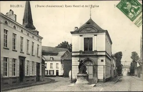 Ak Beloeil Wallonie Hennegau, Rue Henri, Rue de l'Eglise