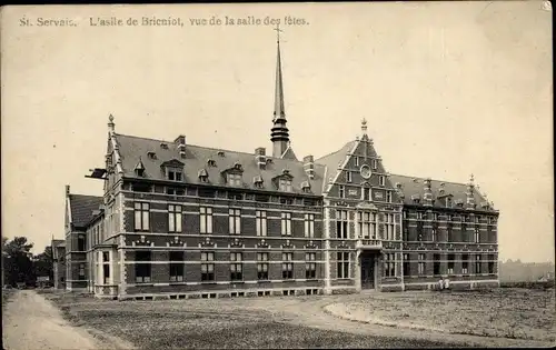 Ak St. Servais Wallonien Namur, Bricniot-Asyl, Blick auf das Gemeindehaus