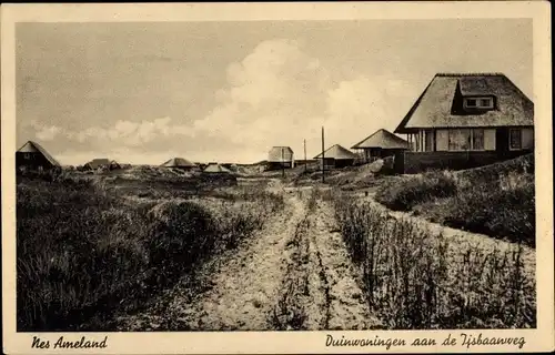 Ak Nes Ameland Friesland Niederlande, Duinwoningen am Ijsbaanweg