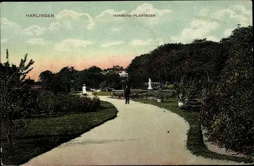 Ak Harlingen Friesland Niederlande, Harmens Plantsoen